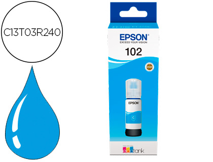 TINTA EPSON ECOTANK 102 ET-2700 / 2750 / 3700 / 3750 / 4750 BOTE DE 70 ML CIAN 6.000 PAG