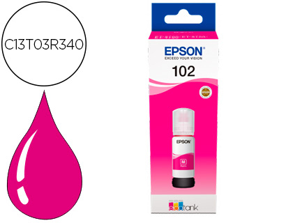 TINTA EPSON ECOTANK 102 ET-2700 / 2750 / 3700 / 3750 / 4750 BOTE DE 70 ML MAGENTA 6.000 PAG