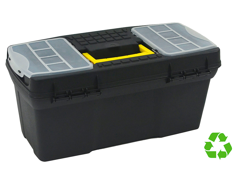 CAJA DE HERRAMIENTAS ARCHIVO 2000 CON BANDEJA ORGANIZADORA Y COMPARTIMENTOS VARIOS POLIPROPILENO RECICLADO 100%