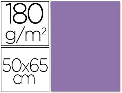 CARTULINA LIDERPAPEL 50X65 CM 180 GR PURPURA PAQUETE DE 25 HOJAS