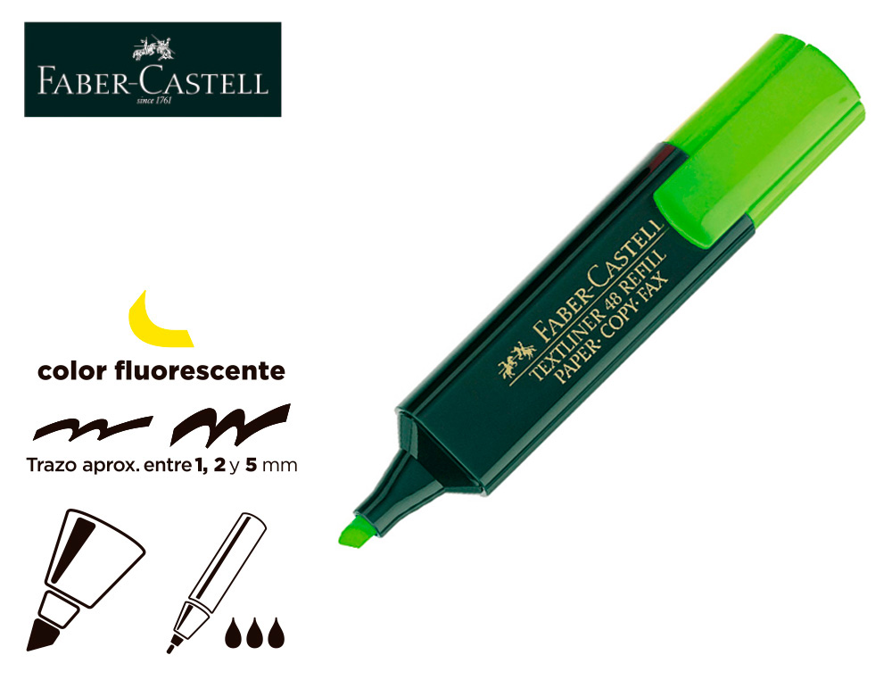 ROTULADOR FABER CASTELL FLUORESCENTE TEXTLINER 48 VERDE