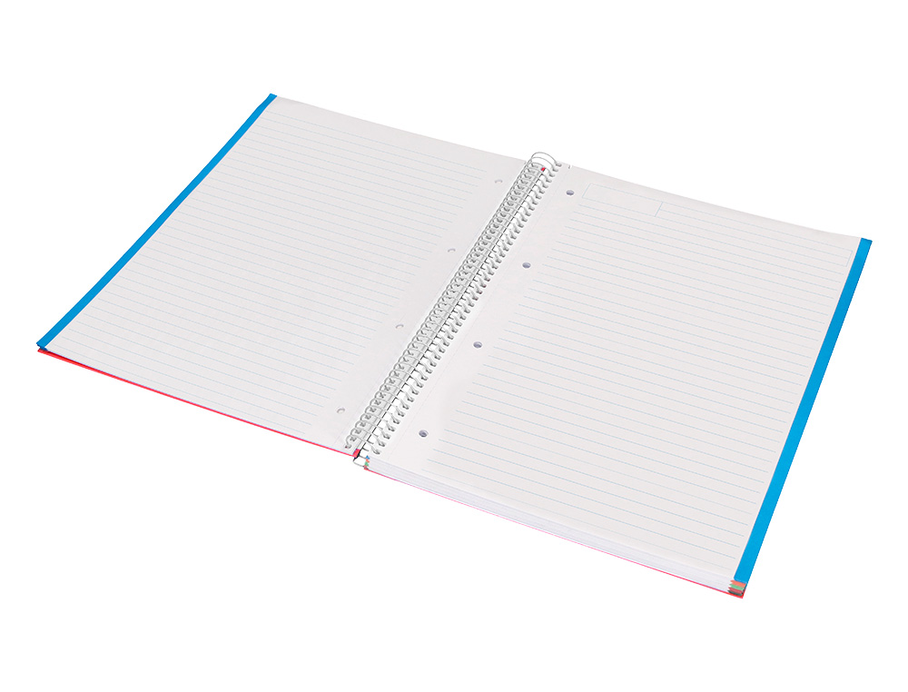 CUADERNO ESPIRAL LIDERPAPEL A4 MICRO JOLLY TAPA FORRADA 140H 75 GR HORIZONTAL 5 BANDAS4 TALADROS COLORES SURTIDOS