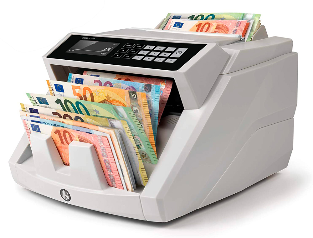 DETECTOR CONTADOR DE BILLETES FALSOS SAFESCAN 2465S 7 PUNTOS DE VERIFICACION FUNCION AADIR Y DE FAJOS