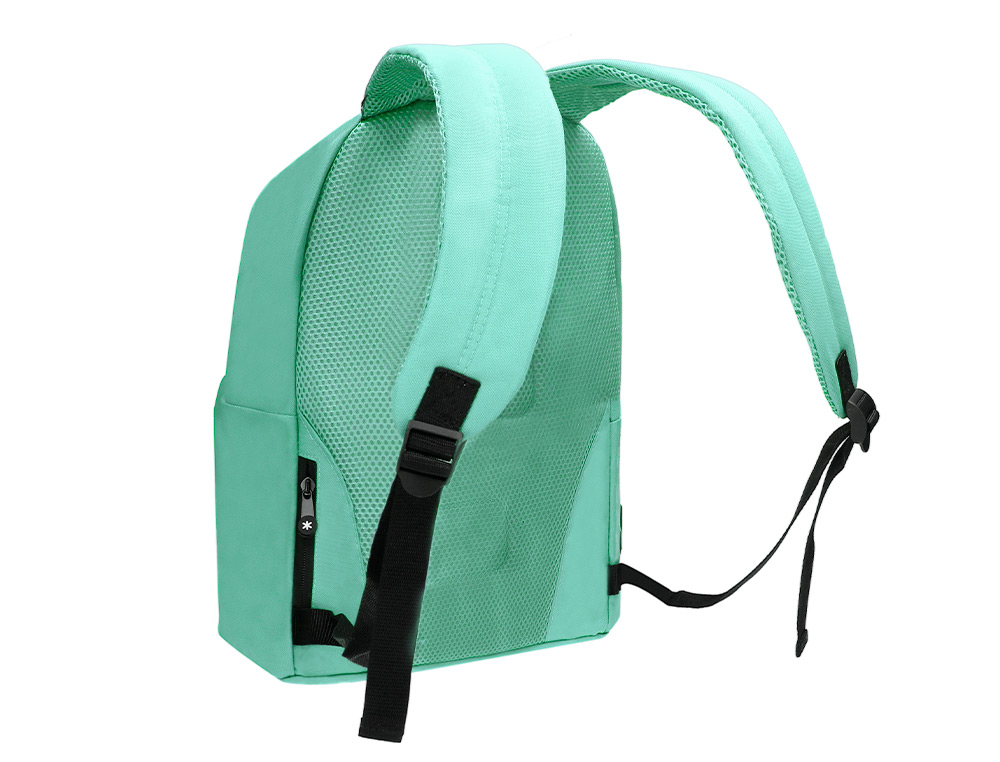 MOCHILA ANTARTIK CON ASA Y BOLSILLOS CON CREMALLERA COLOR VERDE MENTA 310X160X410 MM