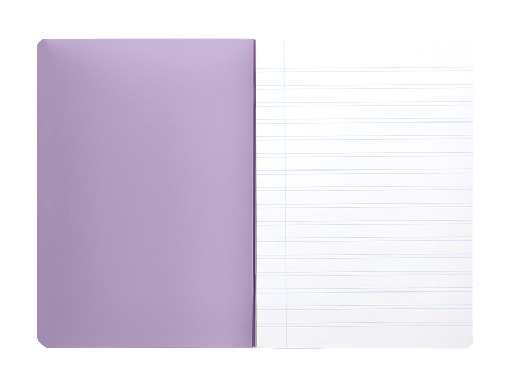 LIBRETA LIDERPAPEL 360 TAPA DE PLASTICO A5 48 HOJAS 90G/M2 HORIZONTAL CON DOBLE MARGEN COLORES PASTEL