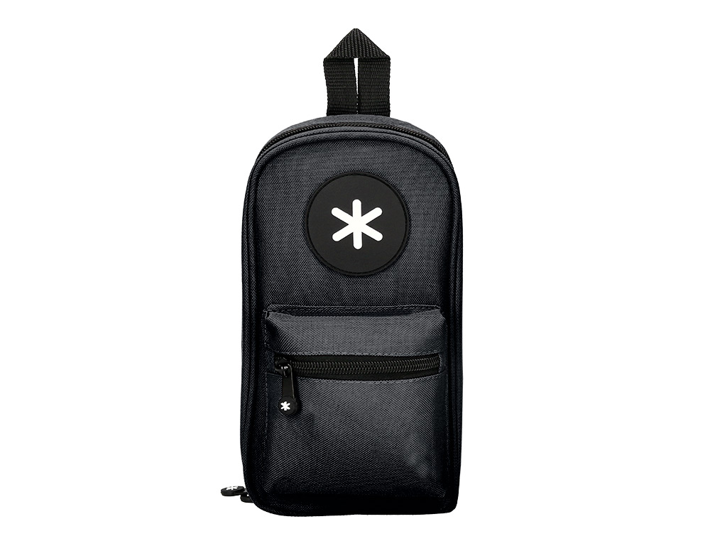 ESTUCHE PORTATODO ANTARTIK FORMA DE MOCHILA CON BOLSILLO Y 4 DEPARTAMENTOS COLOR NEGRO 230X50X120 MM