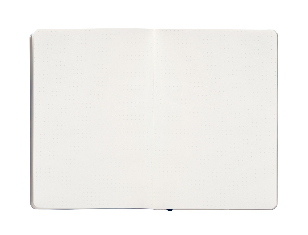 CUADERNO CON GOMILLA ANTARTIK NOTES TAPA BLANDA A5 HOJAS PUNTOS AZUL MARINO 80 HOJAS 80 GR FSC