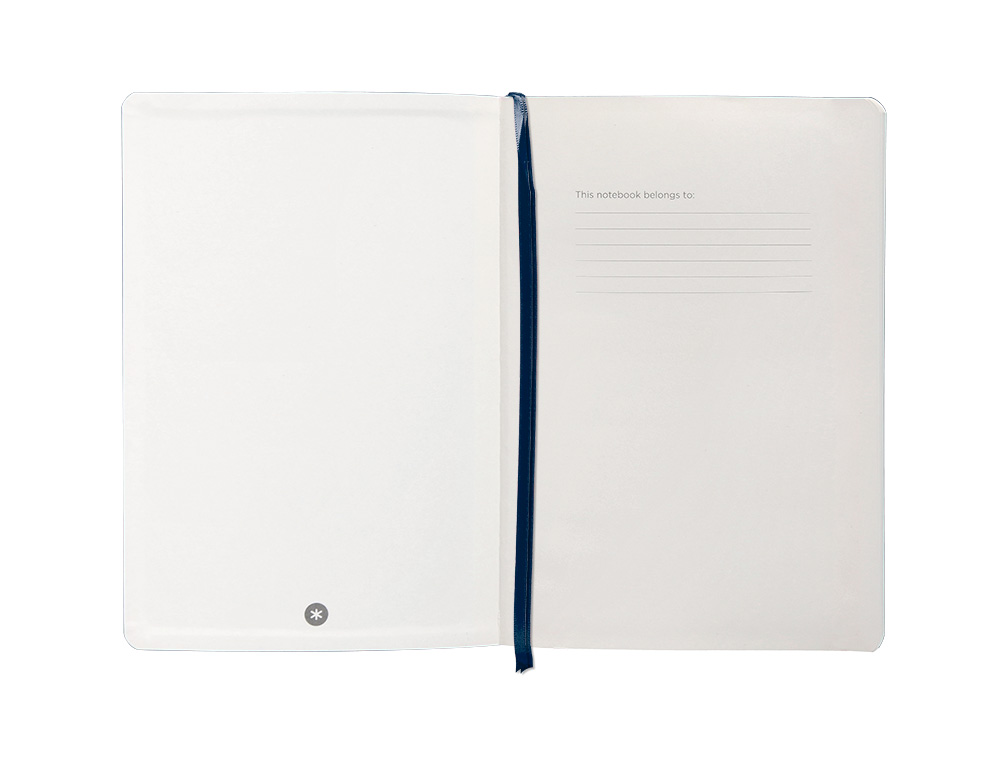 CUADERNO CON GOMILLA ANTARTIK NOTES TAPA BLANDA A5 HOJAS PUNTOS AZUL MARINO 80 HOJAS 80 GR FSC