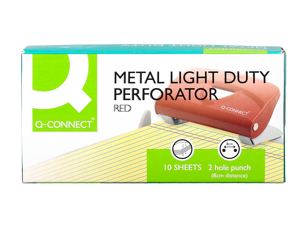 TALADRADOR Q-CONNECT KF14216 ROJO ABERTURA 1 MM CAPACIDAD 10 HOJAS