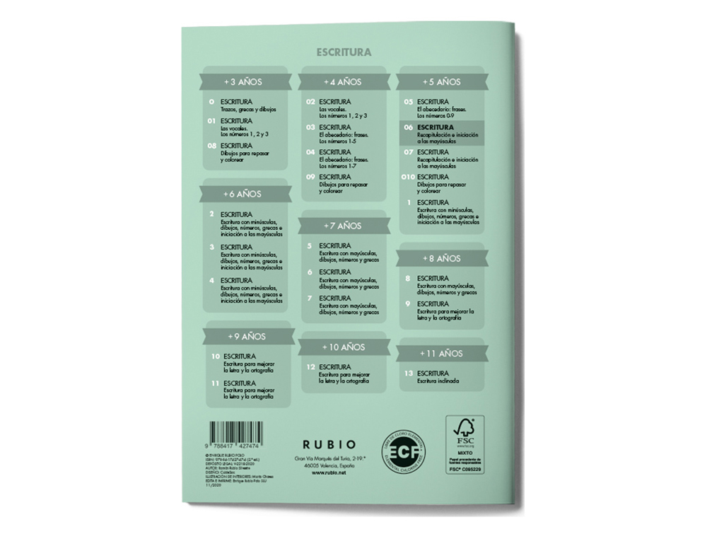 CUADERNO RUBIO CALIGRAFIA N 06