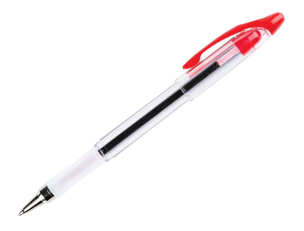BOLIGRAFO Q-CONNECT DELTA ROJO SUJECION DE CAUCHO CON CAPUCHON