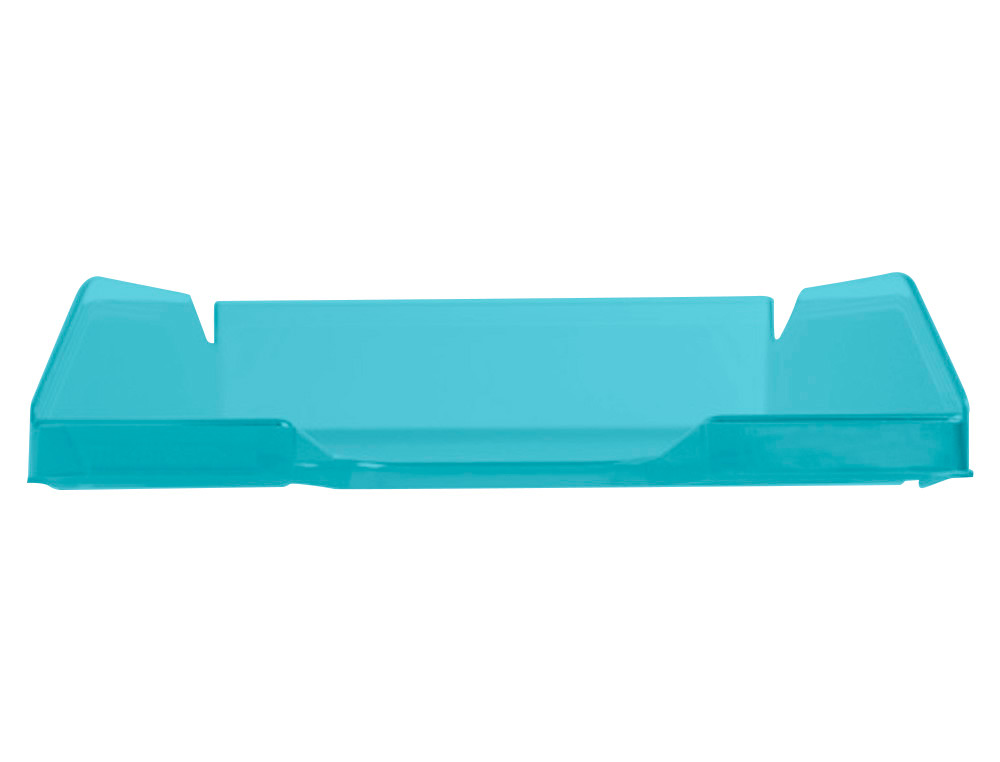 BANDEJA SOBREMESA PLASTICO Q-CONNECT TURQUESA TRANSPARENTE 240X70X340 MM