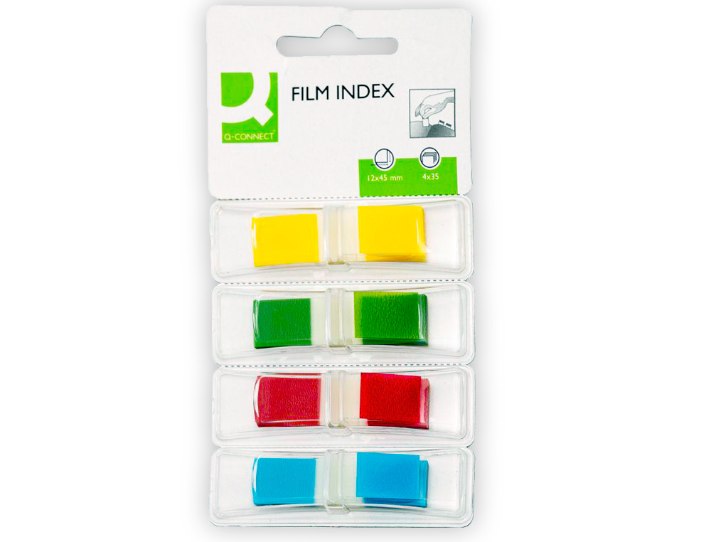 BANDERITAS SEPARADORAS Q-CONNECT DISPENSADOR 4 COLORES 35 HOJAS POR COLOR