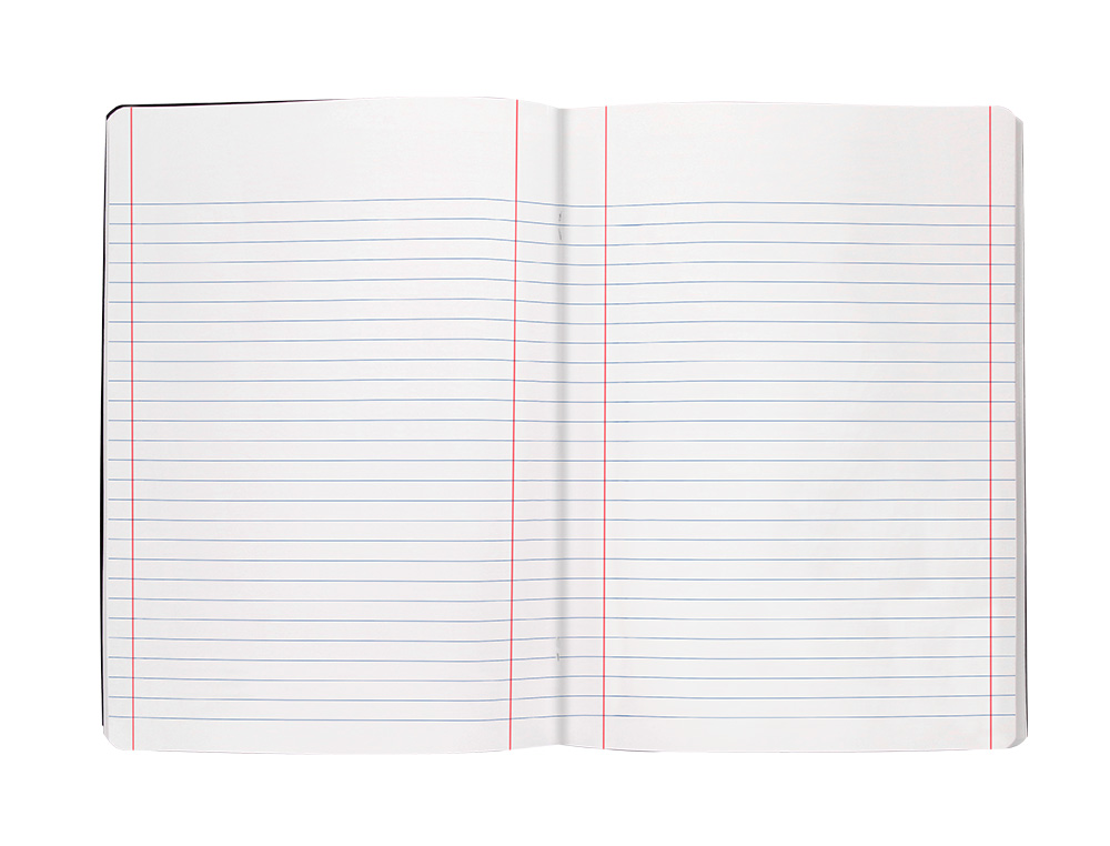 LIBRETA LIDERPAPEL TAPA NEGRA A5 80 HOJAS 60G/M2 HORIZONTAL CON DOBLE MARGEN