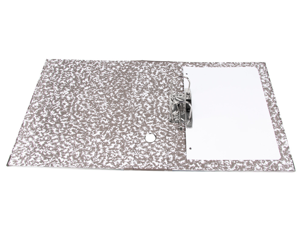 ARCHIVADOR DE PALANCA LIDERPAPEL CARTON FORRADO FOLIO JASPEADO GRIS CON CAJA CLASSIC RED