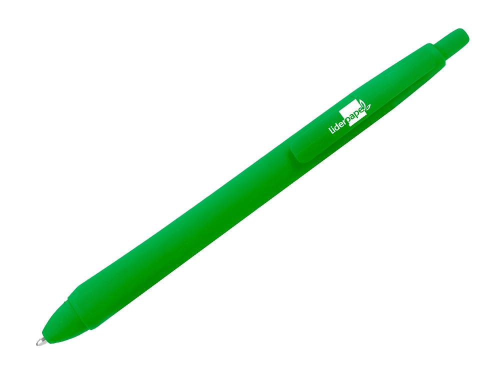 BOLIGRAFO LIDERPAPEL GUMMY TOUCH RETRACTIL 1 MM TINTA VERDE